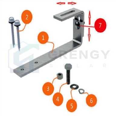 Podesivi krov od škriljevca Solarna kuka
