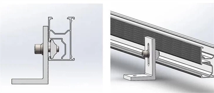 L Feet Solar Roof Mounting Stand